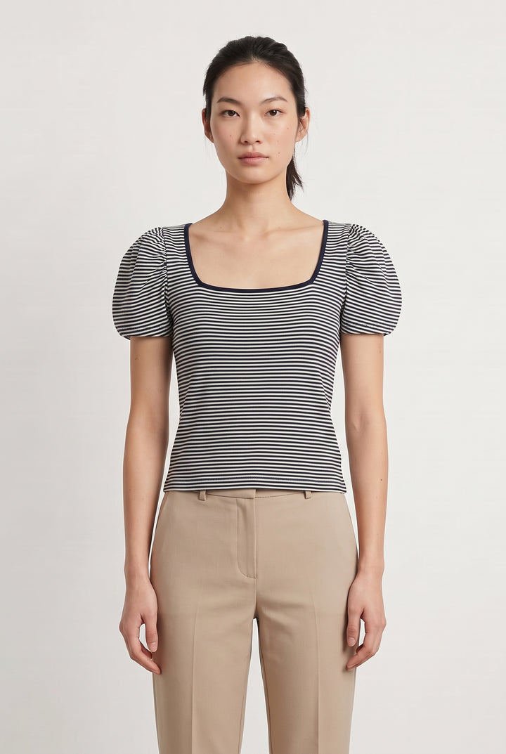 T-shirt Bleu et Blanc - Taille XS/34 de la marque ba&amp;sh | PARAD118886 - Vendu par Paradigme - Image 1