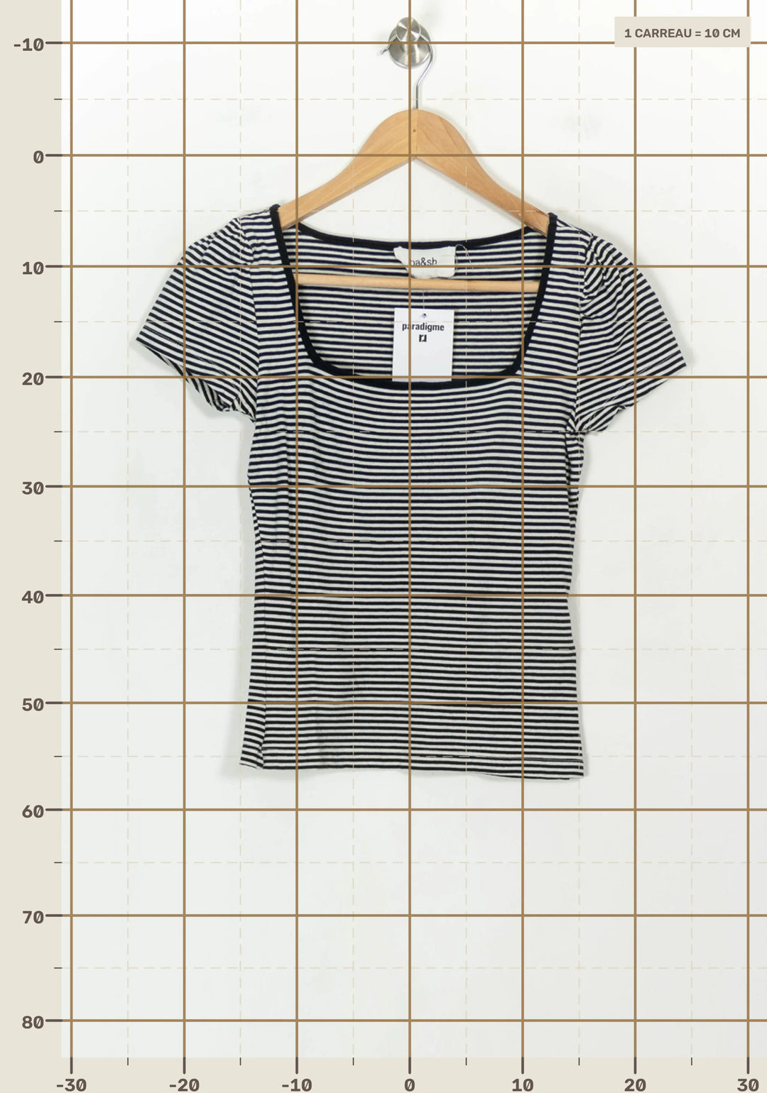 T-shirt Bleu et Blanc - Taille XS/34 de la marque ba&amp;sh | PARAD118886 - Vendu par Paradigme - Image 4