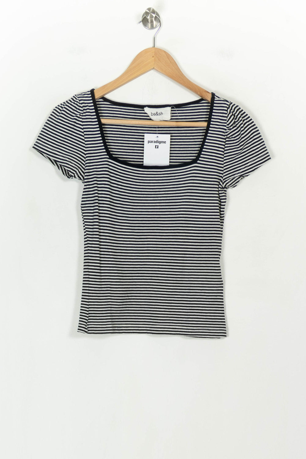 T-shirt Bleu et Blanc - Taille XS/34 de la marque ba&sh | PARAD118886 - Vendu par Paradigme - Image 2