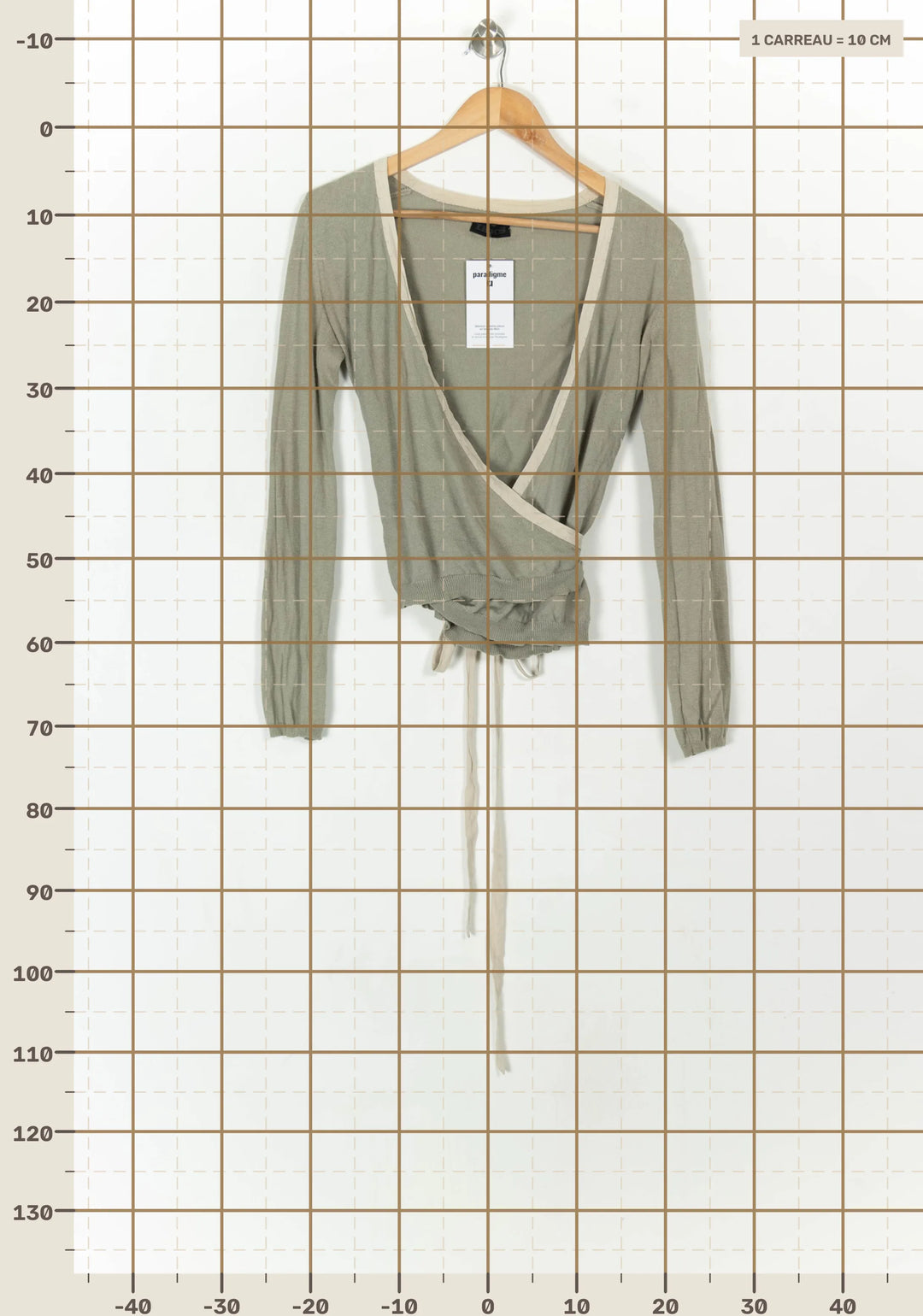 Cache-cœur Vert et Beige - Taille XS/34 de la marque IKKS | PARAD118903 - Vendu par Paradigme - Image 4