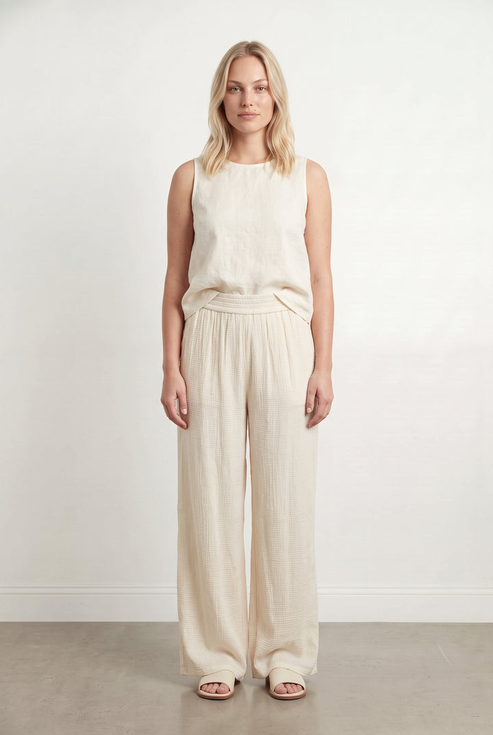 Pantalon Large Blanc - Taille L/40 de la marque Orta | PARAD118909 - Vendu par Paradigme - Image 1