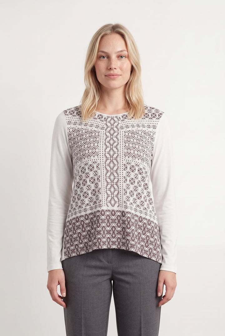 Tee-shirt Blanc et Noir - Taille L/40 de la marque Caroll | PARAD118914 - Vendu par Paradigme - Image 1