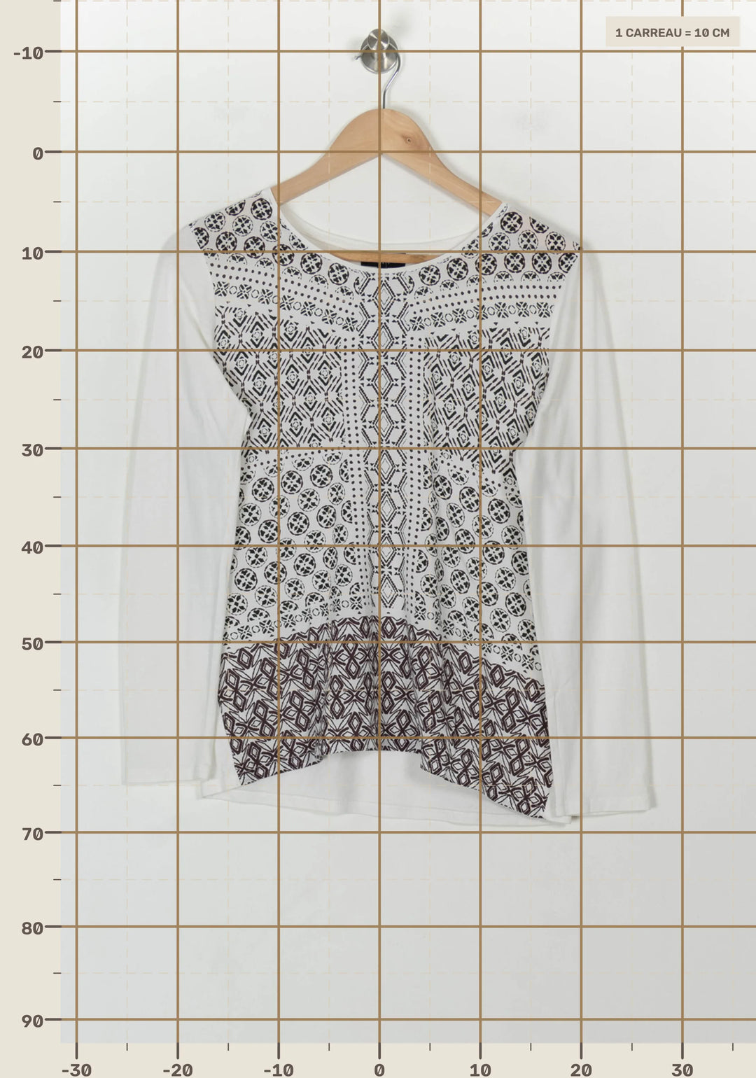 Tee-shirt Blanc et Noir - Taille L/40 de la marque Caroll | PARAD118914 - Vendu par Paradigme - Image 4