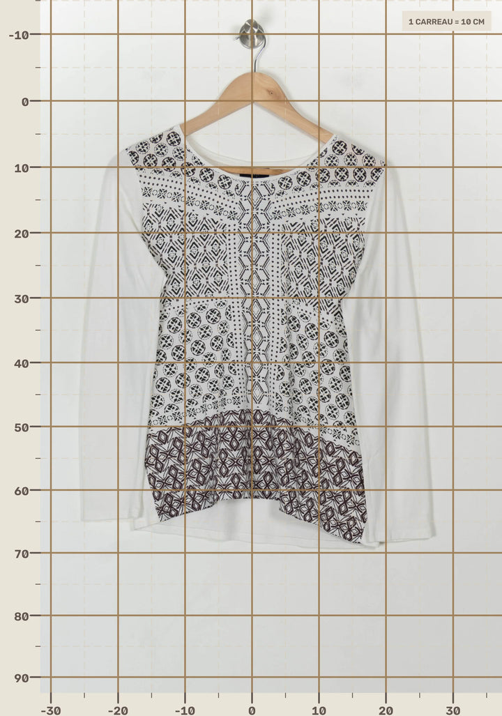 Tee-shirt Blanc et Noir - Taille L/40 de la marque Caroll | PARAD118914 - Vendu par Paradigme - Image 4