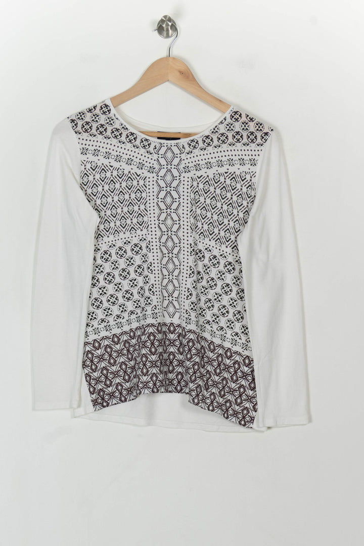 Tee-shirt Blanc et Noir - Taille L/40 de la marque Caroll | PARAD118914 - Vendu par Paradigme - Image 2