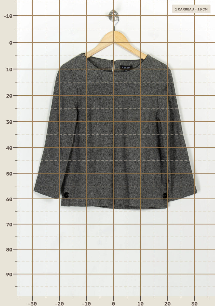 Pull Gris - Taille M/38 de la marque Caroll | PARAD118918 - Vendu par Paradigme - Image 4