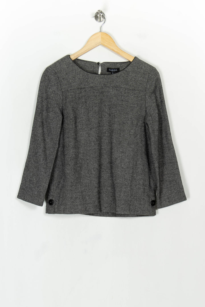 Pull Gris - Taille M/38 de la marque Caroll | PARAD118918 - Vendu par Paradigme - Image 2