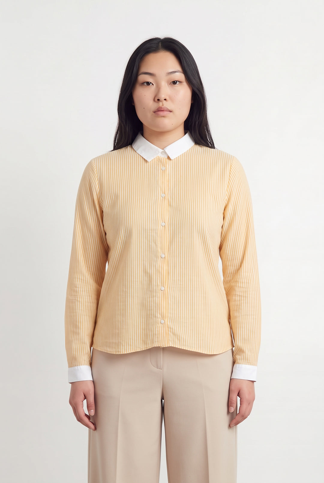 Chemise Rayée Orange et Blanche - Taille L/40 de la marque Karl Marc John | PARAD118919 - Vendu par Paradigme - Image 1