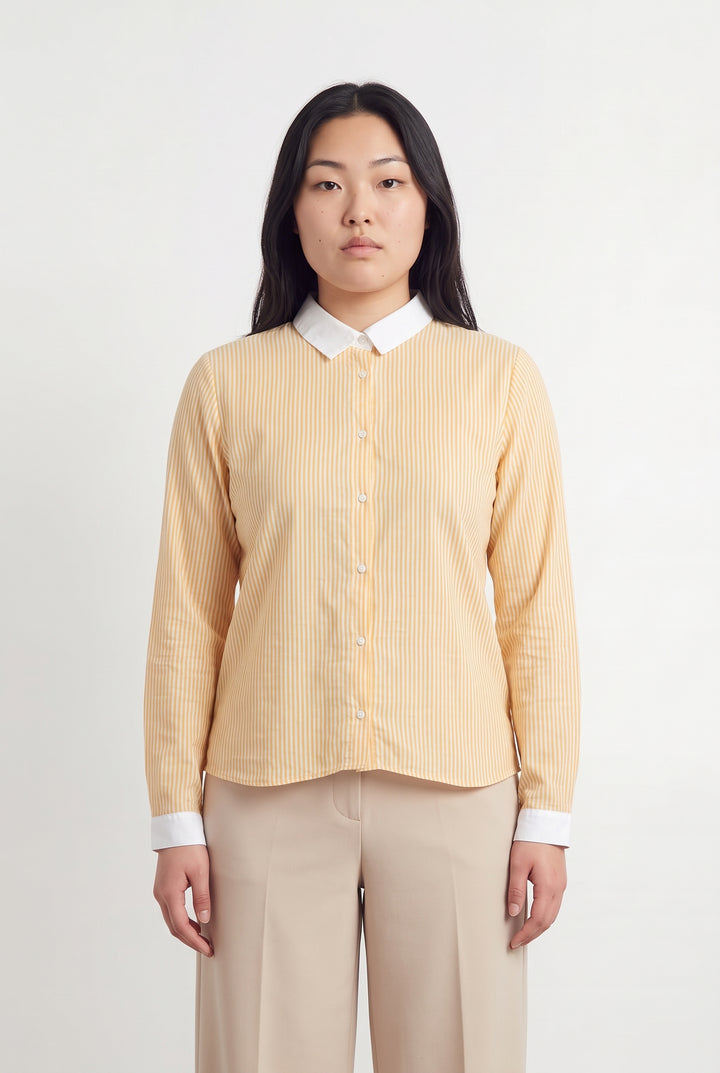 Chemise Rayée Orange et Blanche - Taille L/40 de la marque Karl Marc John | PARAD118919 - Vendu par Paradigme - Image 1