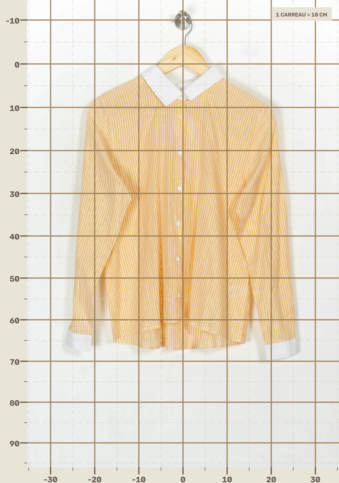 Chemise Rayée Orange et Blanche - Taille L/40 de la marque Karl Marc John | PARAD118919 - Vendu par Paradigme - Image 4