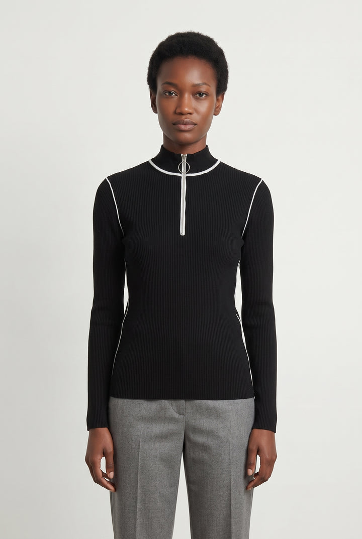 Pull Noir et Blanc - Taille M/38 de la marque Maje | PARAD118921 - Vendu par Paradigme - Image 1