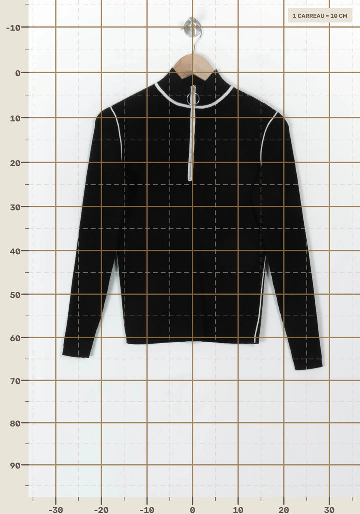 Pull Noir et Blanc - Taille M/38 de la marque Maje | PARAD118921 - Vendu par Paradigme - Image 4