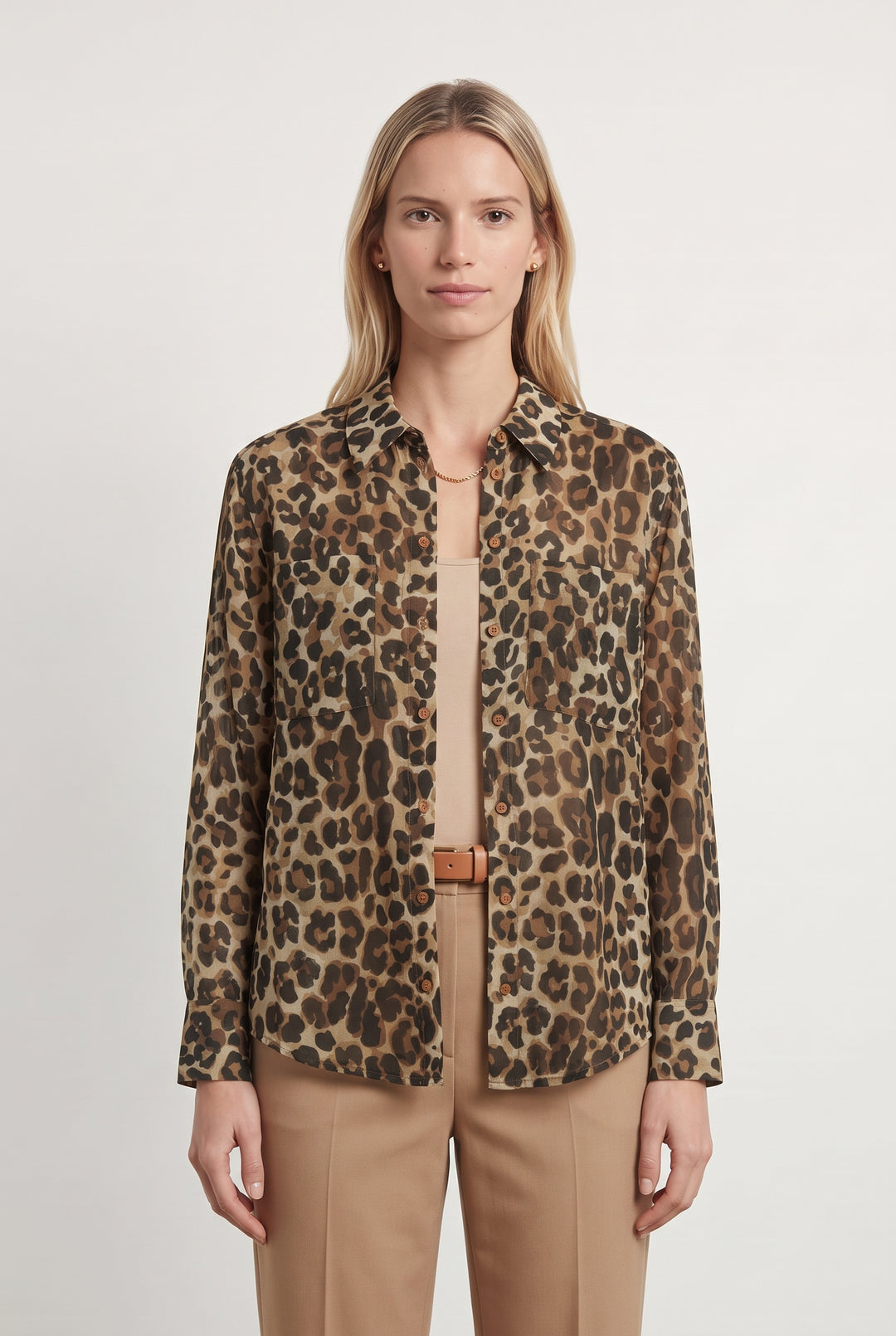 Chemise Léopard Marron et Noir - Taille XS/34 de la marque Claudie Pierlot | PARAD118925 - Vendu par Paradigme - Image 1