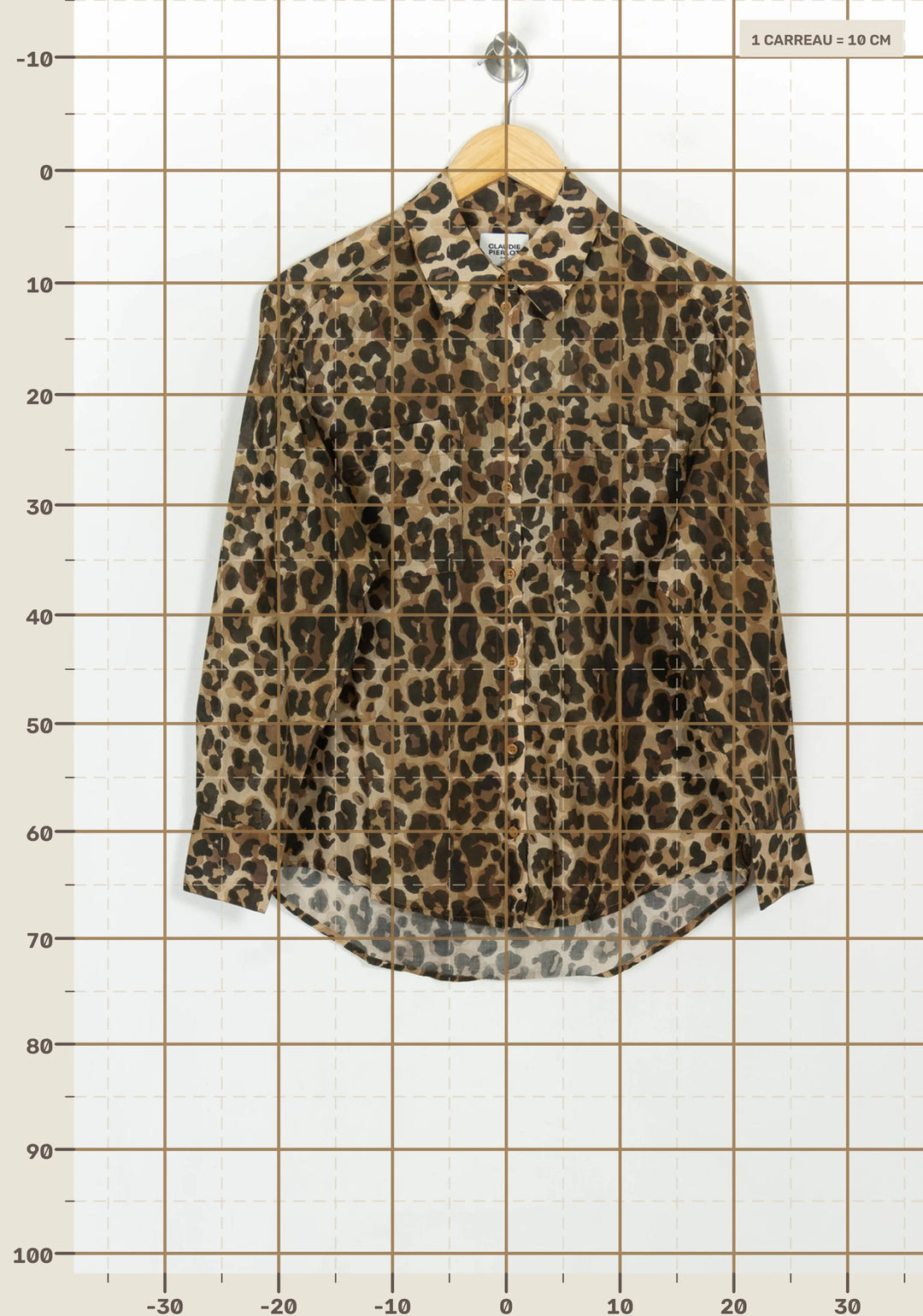 Chemise Léopard Marron et Noir - Taille XS/34 de la marque Claudie Pierlot | PARAD118925 - Vendu par Paradigme - Image 4