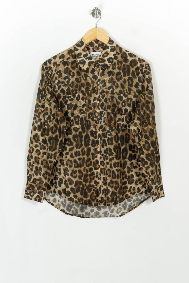 Chemise Léopard Marron et Noir - Taille XS/34 de la marque Claudie Pierlot | PARAD118925 - Vendu par Paradigme - Image 2
