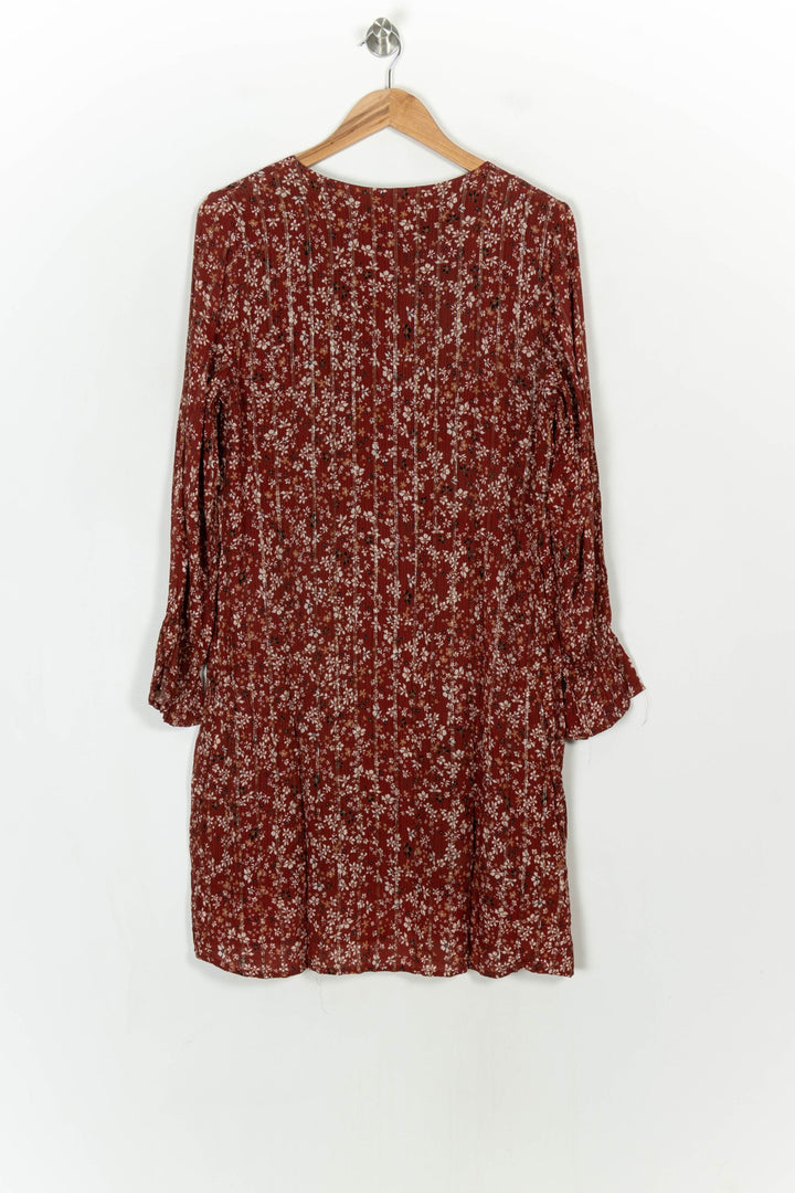Robe Fleurie Bordeaux et Blanche - Taille L/40 de la marque La Fée Maraboutée | PARAD118934 - Vendu par Paradigme - Image 5