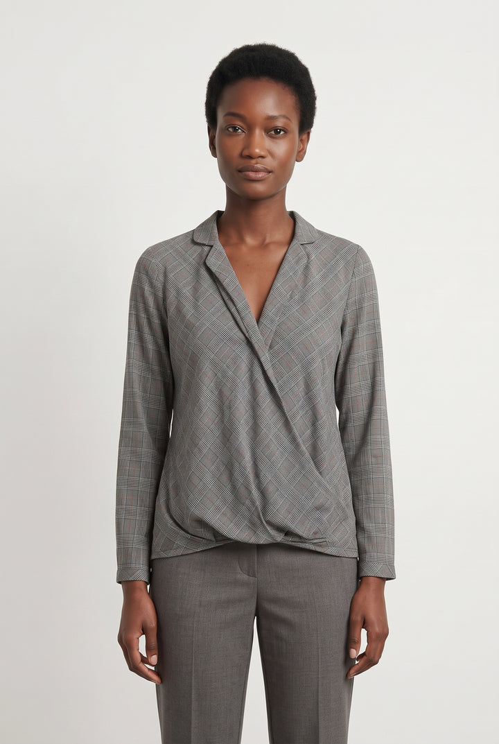 Blouse Grise à Carreaux - Taille S/36 de la marque Kookai | PARAD118937 - Vendu par Paradigme - Image 1