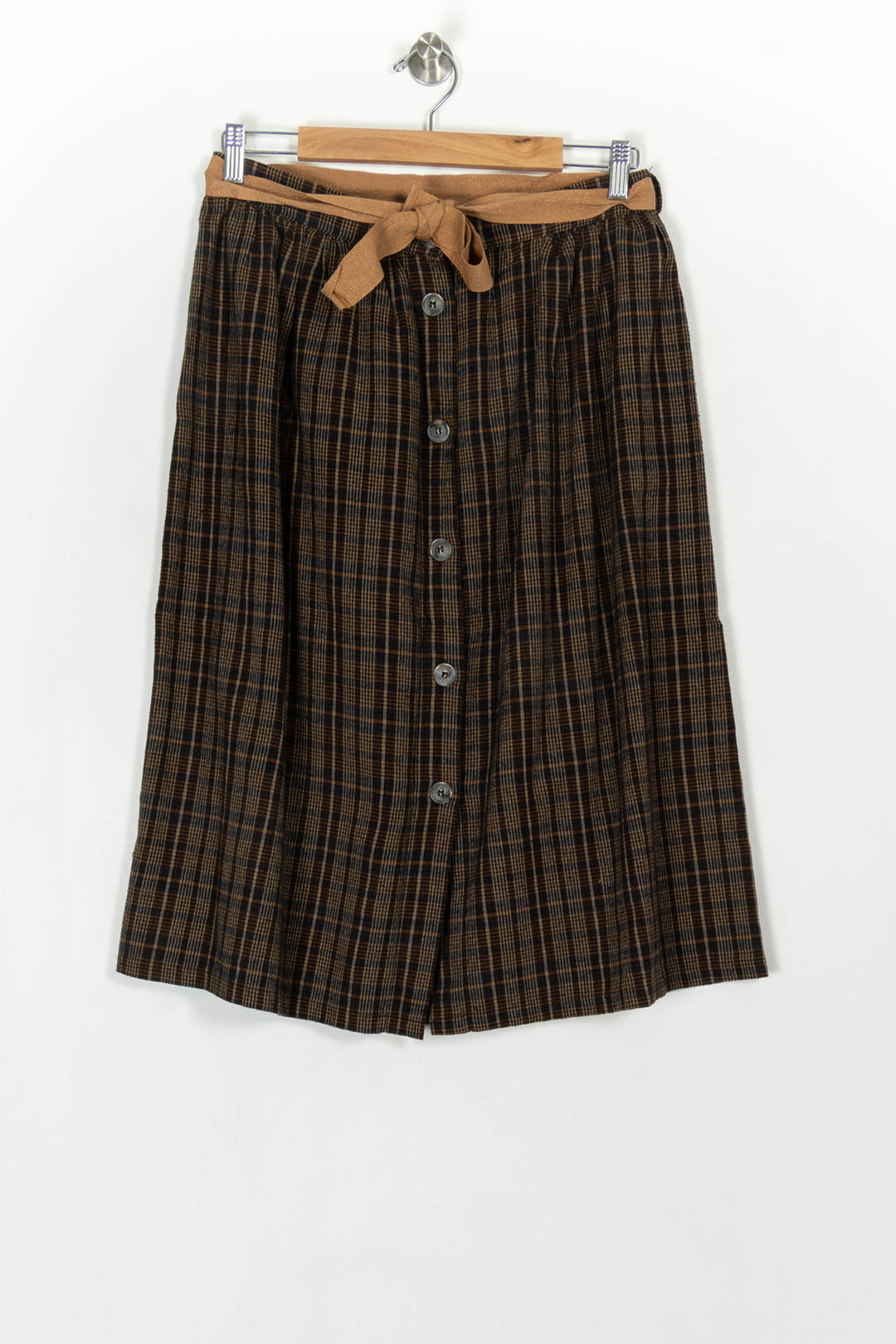 Jupe Midi Marron et Noire - Taille M/38 de la marque La Fée Maraboutée | PARAD118940 - Vendu par Paradigme - Image 2