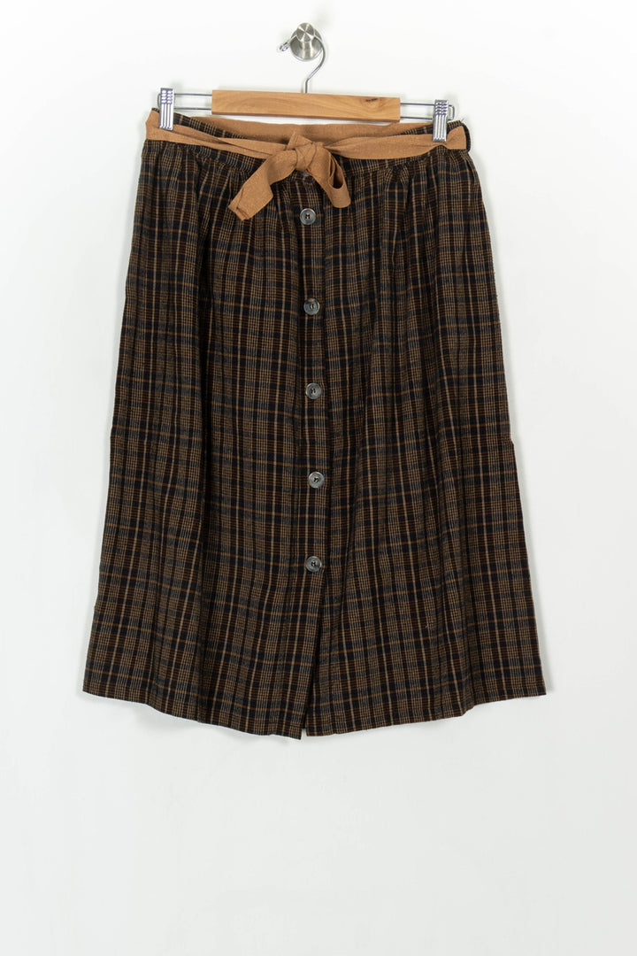 Jupe Midi Marron et Noire - Taille M/38 de la marque La Fée Maraboutée | PARAD118940 - Vendu par Paradigme - Image 2