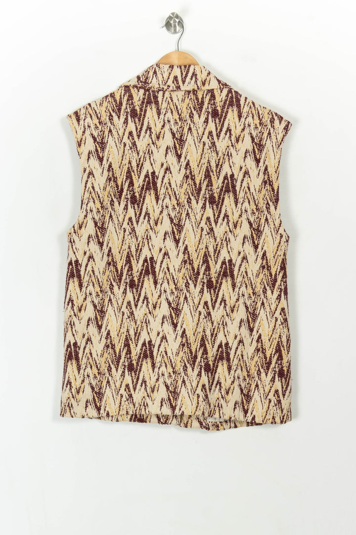 Gilet Sans Manches Beige et Bordeaux - Taille S/36 de la marque Imprevu | PARAD118946 - Vendu par Paradigme - Image 5