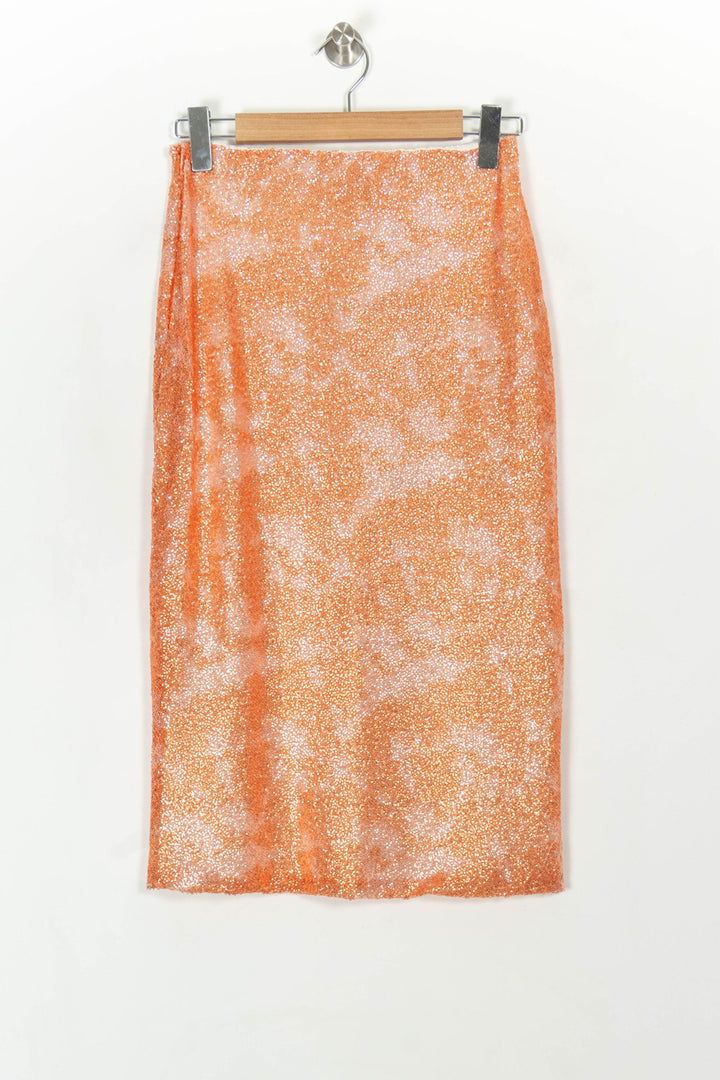 Jupe Mi-Longue Orange et Blanche - Taille S/36 de la marque Imprevu | PARAD118947 - Vendu par Paradigme - Image 5