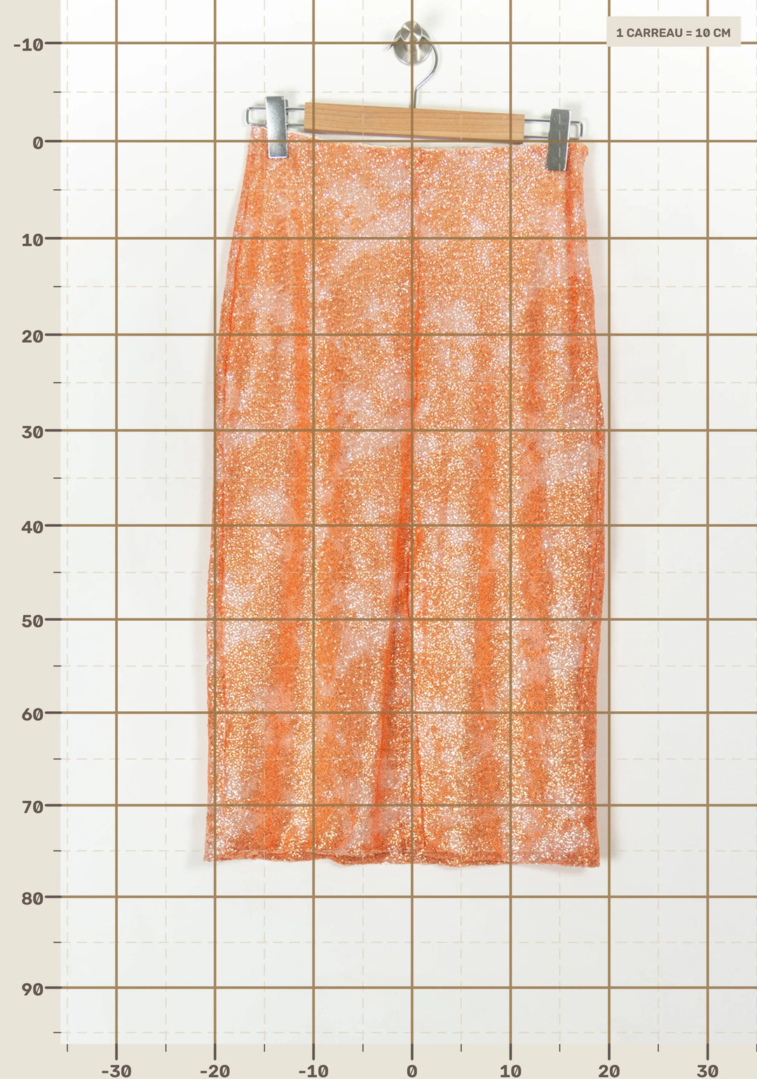 Jupe Mi-Longue Orange et Blanche - Taille S/36 de la marque Imprevu | PARAD118947 - Vendu par Paradigme - Image 4