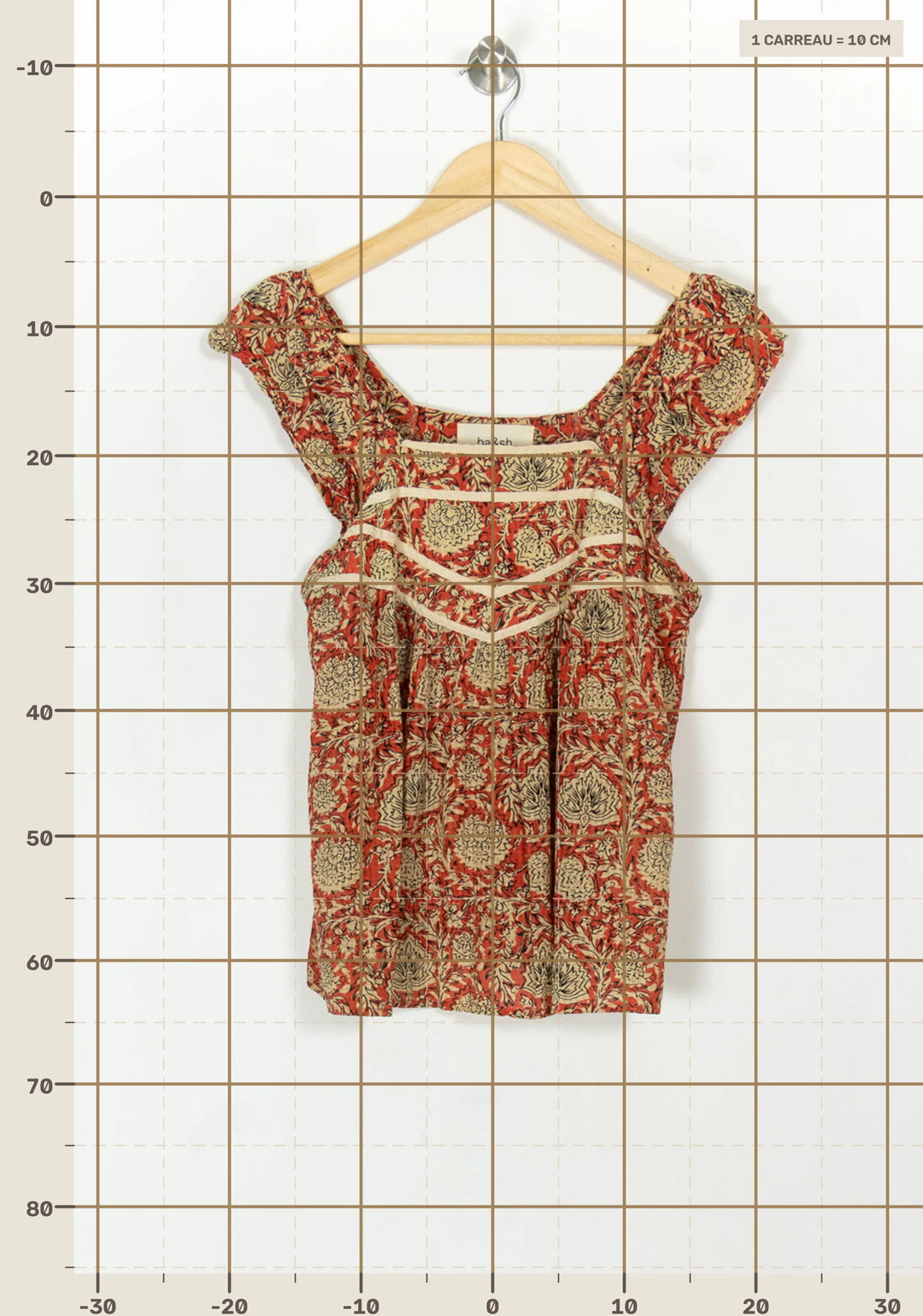 Blouse Orange et Beige - Taille S/36 de la marque ba&amp;sh | PARAD118955 - Vendu par Paradigme - Image 4