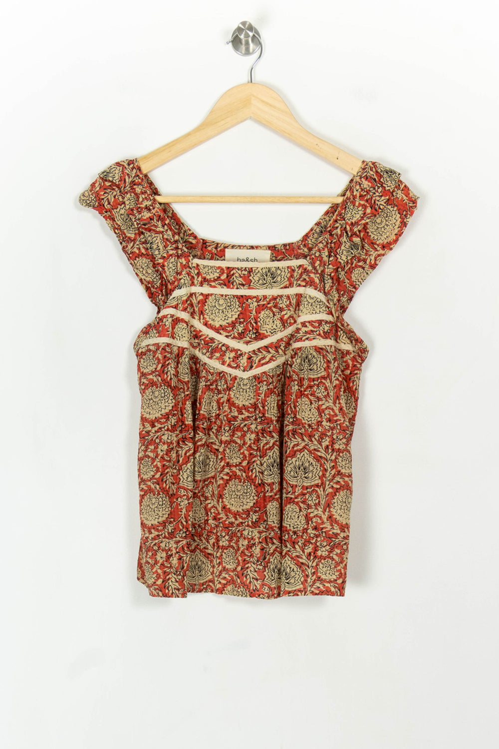 Blouse Orange et Beige - Taille S/36 de la marque ba&sh | PARAD118955 - Vendu par Paradigme - Image 2