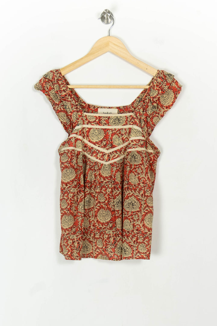 Blouse Orange et Beige - Taille S/36 de la marque ba&amp;sh | PARAD118955 - Vendu par Paradigme - Image 2