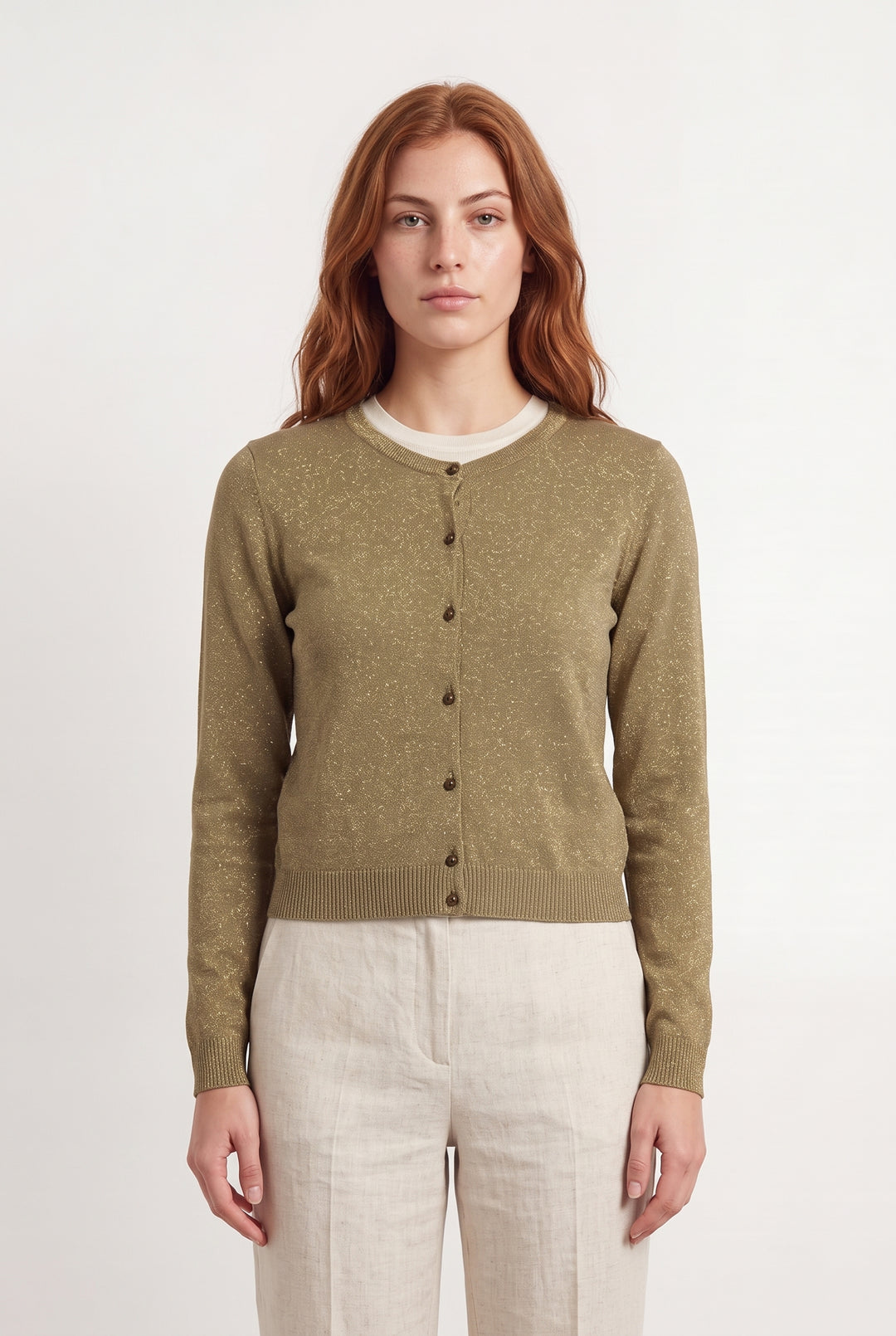 Cardigan Doré - Taille S/36 de la marque La Fée Maraboutée | PARAD118958 - Vendu par Paradigme - Image 1