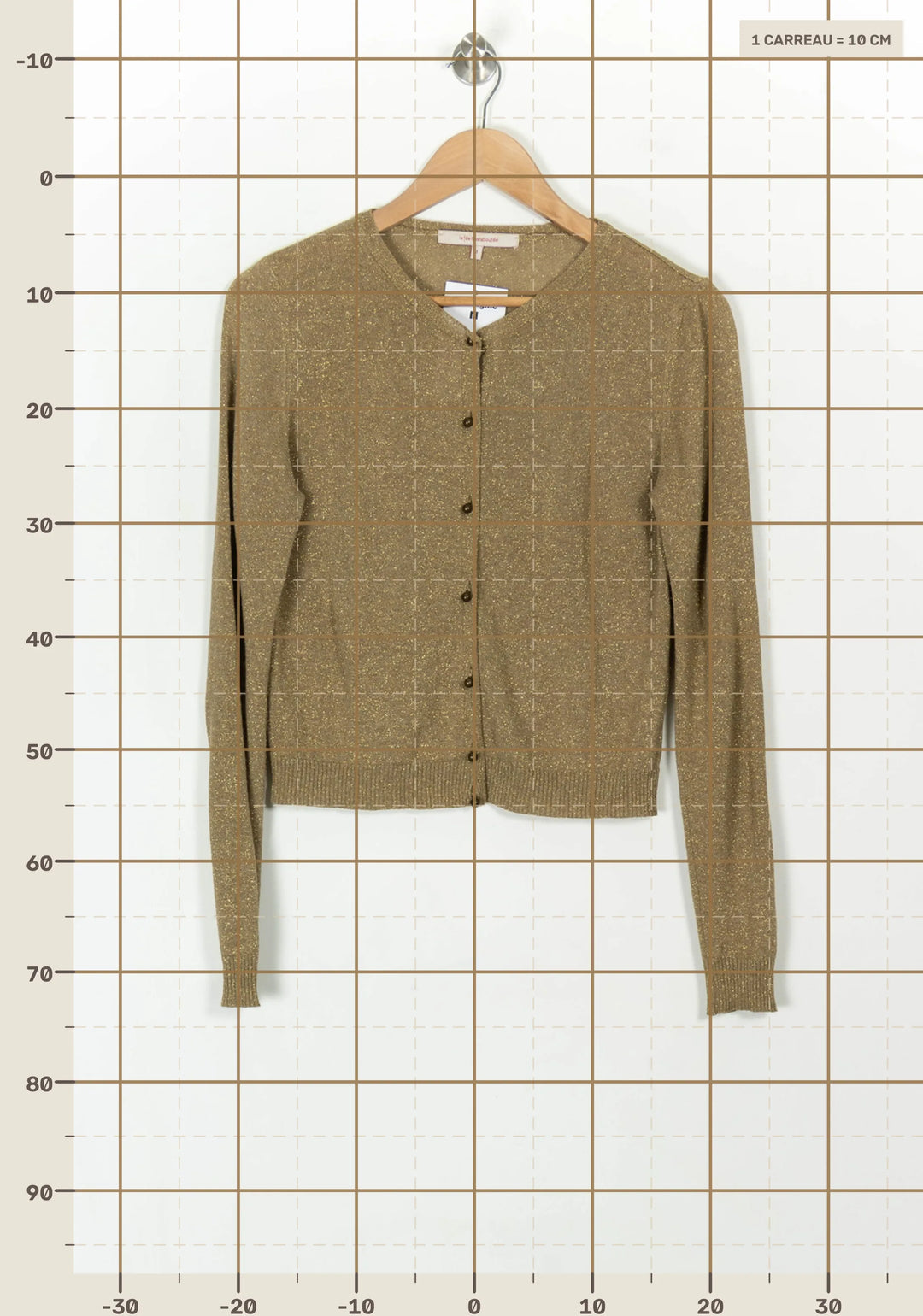 Cardigan Doré - Taille S/36 de la marque La Fée Maraboutée | PARAD118958 - Vendu par Paradigme - Image 4