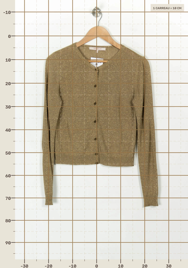 Cardigan Doré - Taille S/36 de la marque La Fée Maraboutée | PARAD118958 - Vendu par Paradigme - Image 4