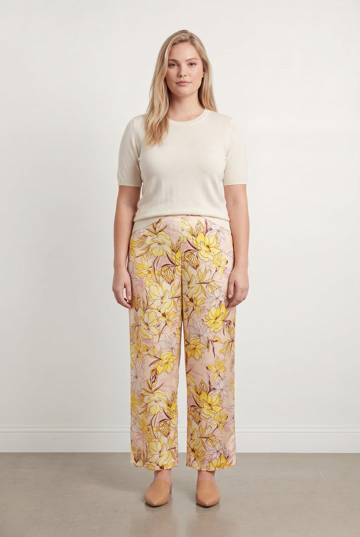 Pantalon Fleuri Jaune et Rose - Taille XL/42 de la marque Bleu Blanc Rouge | PARAD118960 - Vendu par Paradigme - Image 1