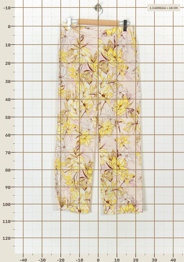 Pantalon Fleuri Jaune et Rose - Taille XL/42 de la marque Bleu Blanc Rouge | PARAD118960 - Vendu par Paradigme - Image 4