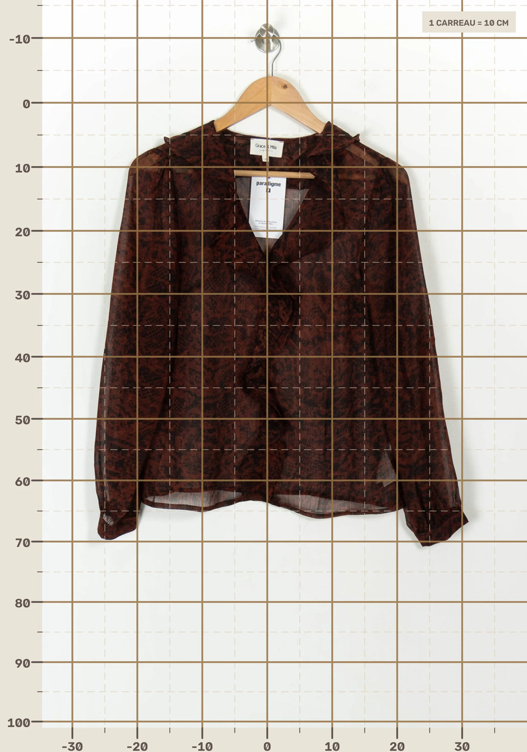 Blouse Bordeaux - Taille S/36 de la marque Grace &amp; Mila | PARAD118965 - Vendu par Paradigme - Image 4