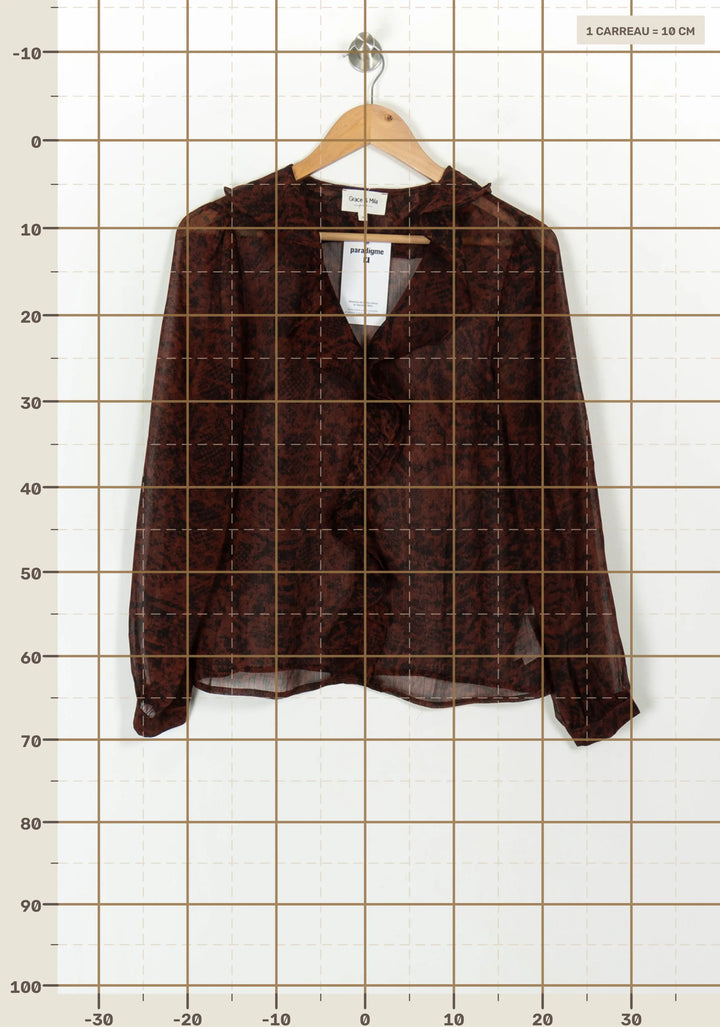 Blouse Bordeaux - Taille S/36 de la marque Grace &amp; Mila | PARAD118965 - Vendu par Paradigme - Image 4