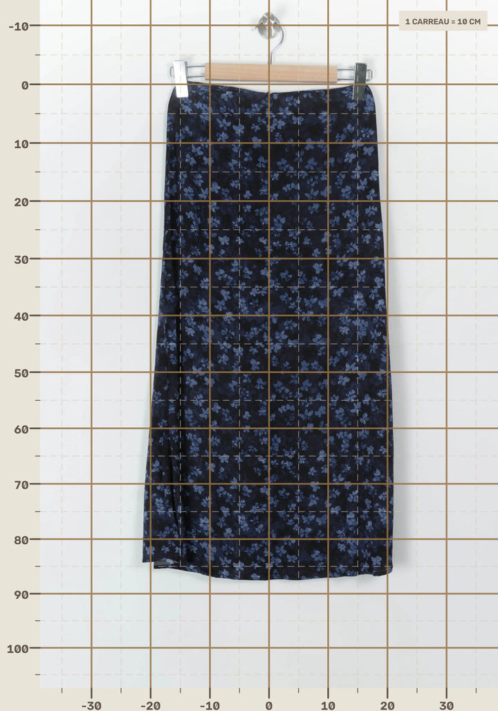 Jupe Longue Bleue à Fleurs - Taille S/36 de la marque Kookai | PARAD118969 - Vendu par Paradigme - Image 4