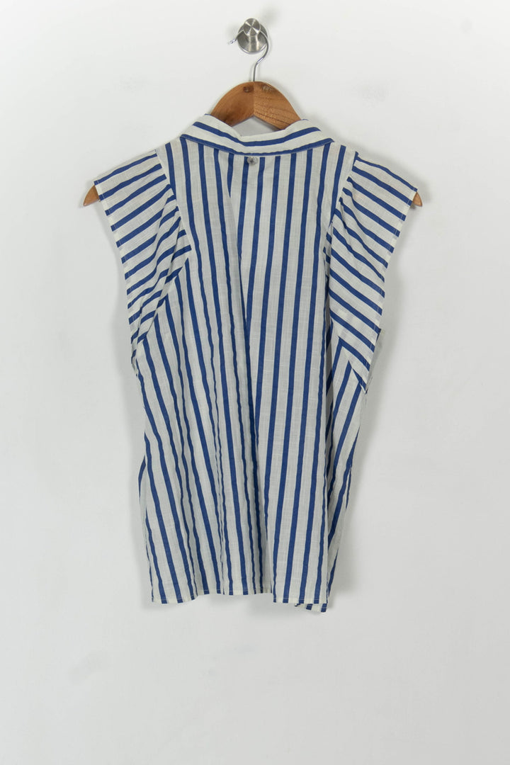 Chemisier Sans Manches Blanc et Bleu - Taille S/36 de la marque One Step | PARAD118971 - Vendu par Paradigme - Image 5