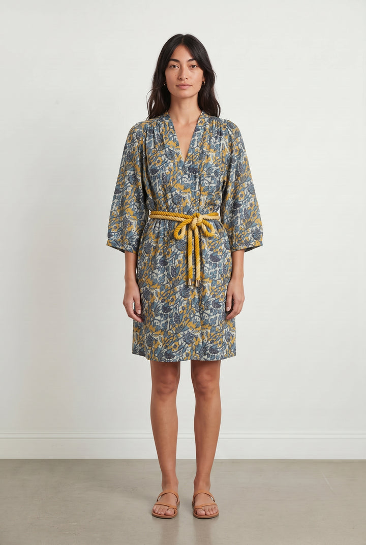 Robe Midi Bleue et Jaune - Taille S/36 de la marque Sessùn | PARAD118972 - Vendu par Paradigme - Image 1