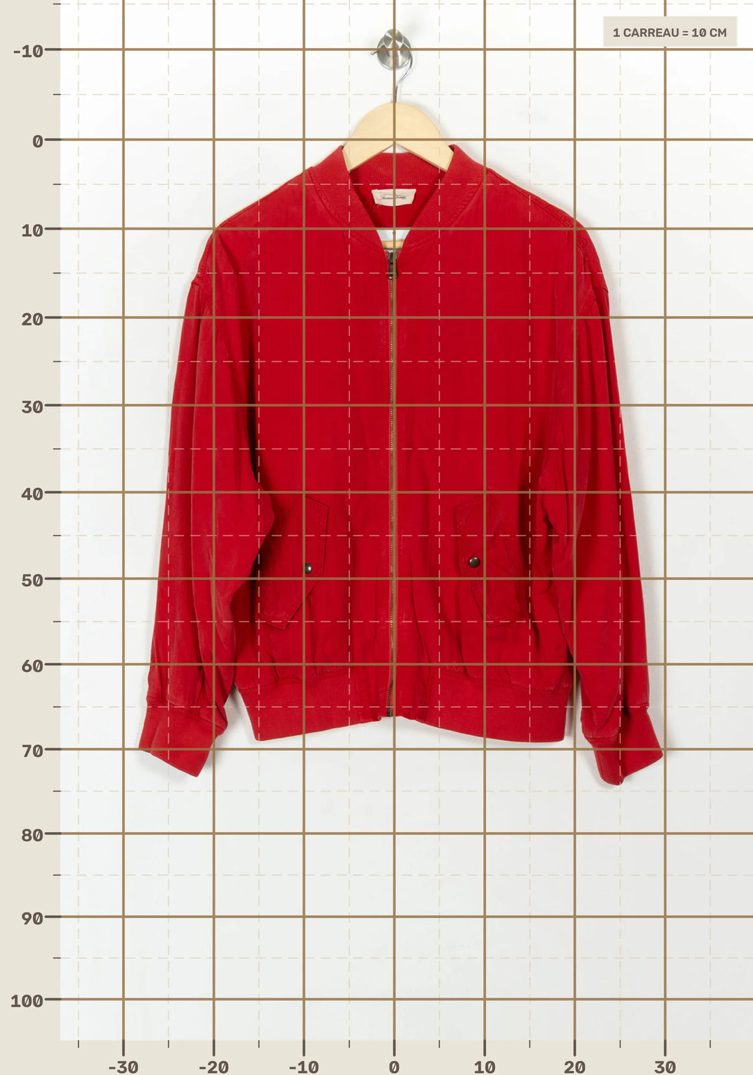 Blouson Rouge - Taille S/36 de la marque American Vintage | PARAD118977 - Vendu par Paradigme - Image 4