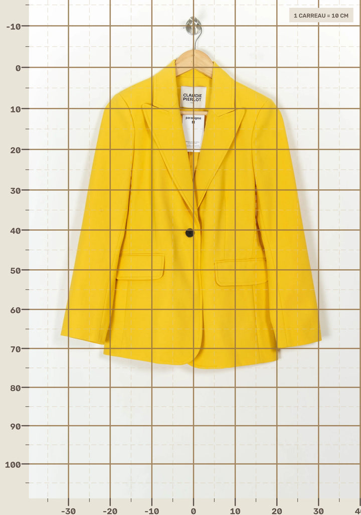 Blazer Jaune - Taille S/36 de la marque Claudie Pierlot | PARAD118978 - Vendu par Paradigme - Image 4