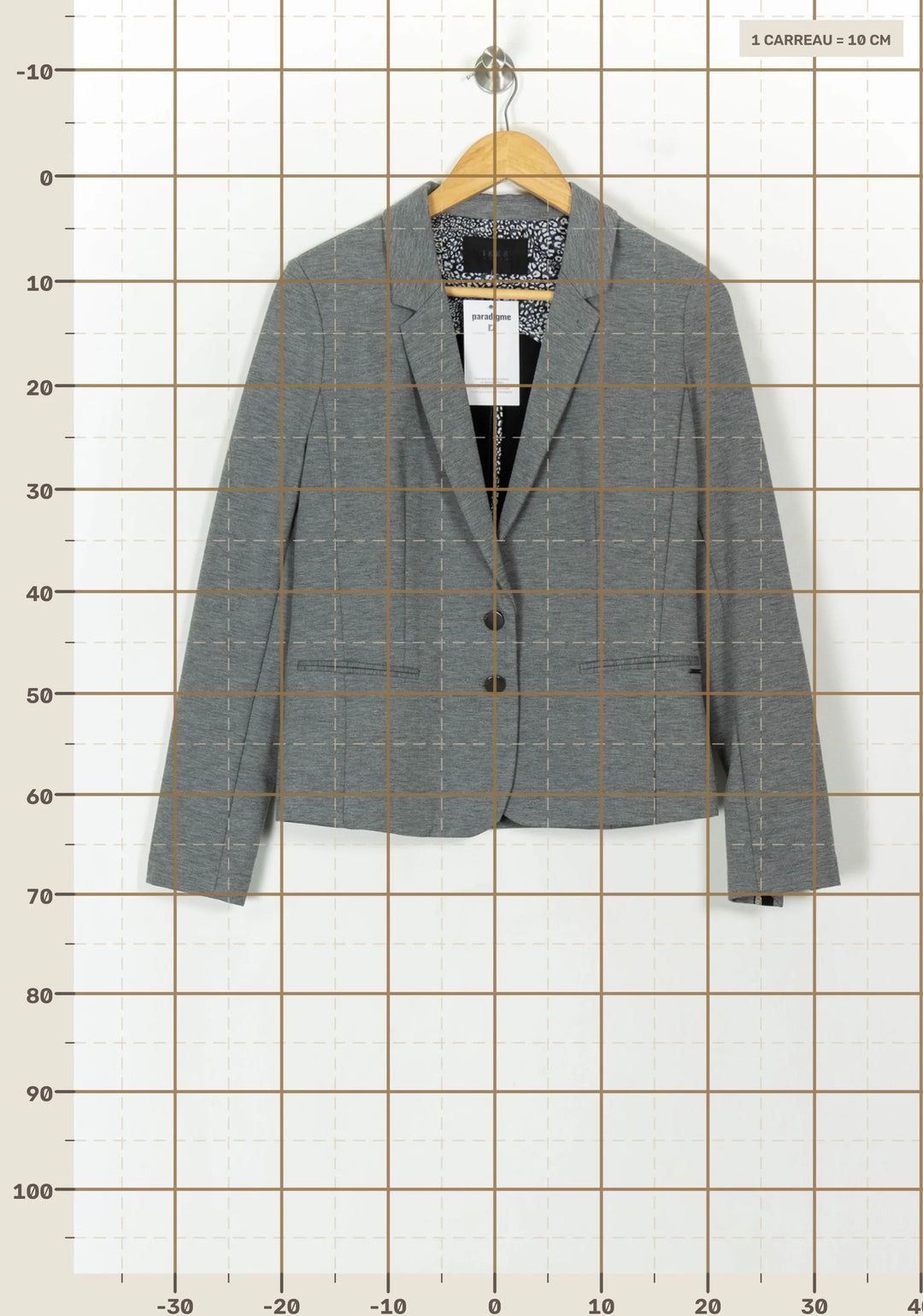 Blazer Gris - Taille L/40 de la marque IKKS | PARAD118979 - Vendu par Paradigme - Image 4