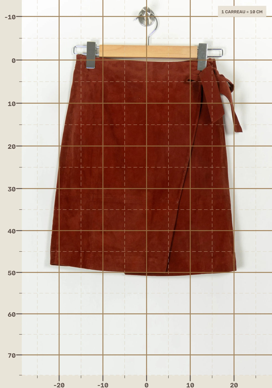 Jupe portefeuille bordeaux - Taille M/38 de la marque Sézane | PARAD118986 - Vendu par Paradigme - Image 4