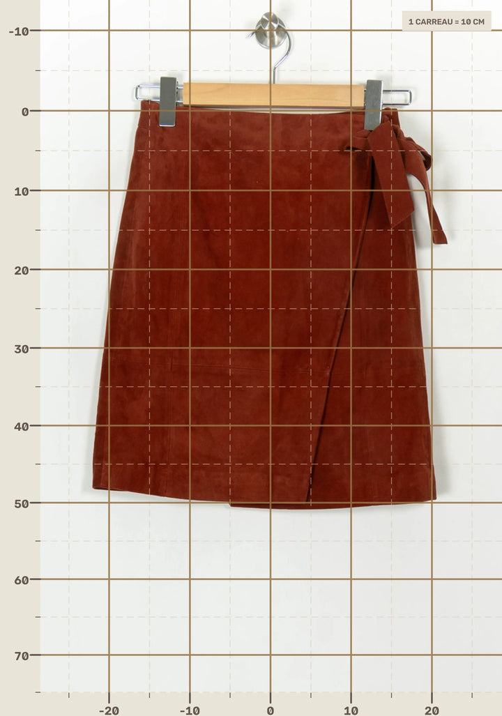 Jupe portefeuille bordeaux - Taille M/38 de la marque Sézane | PARAD118986 - Vendu par Paradigme - Image 4
