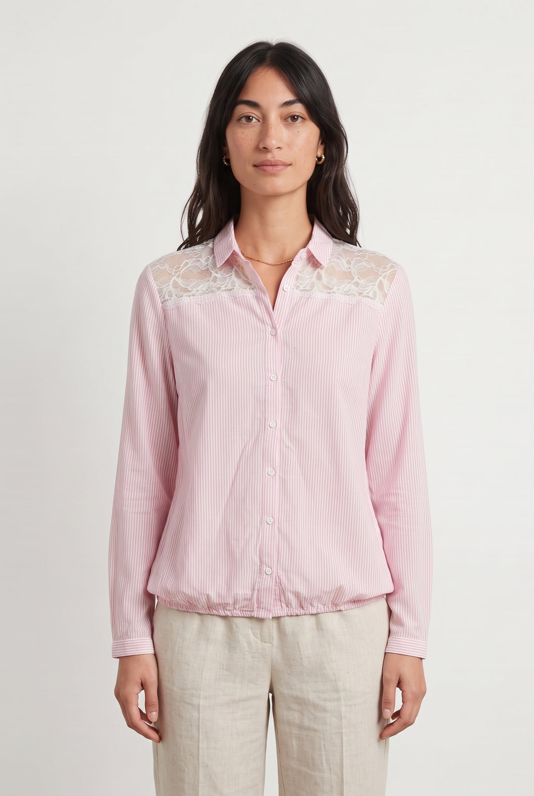 Chemise Rose et Blanche - Taille M/38 de la marque One Step | PARAD118989 - Vendu par Paradigme - Image 1