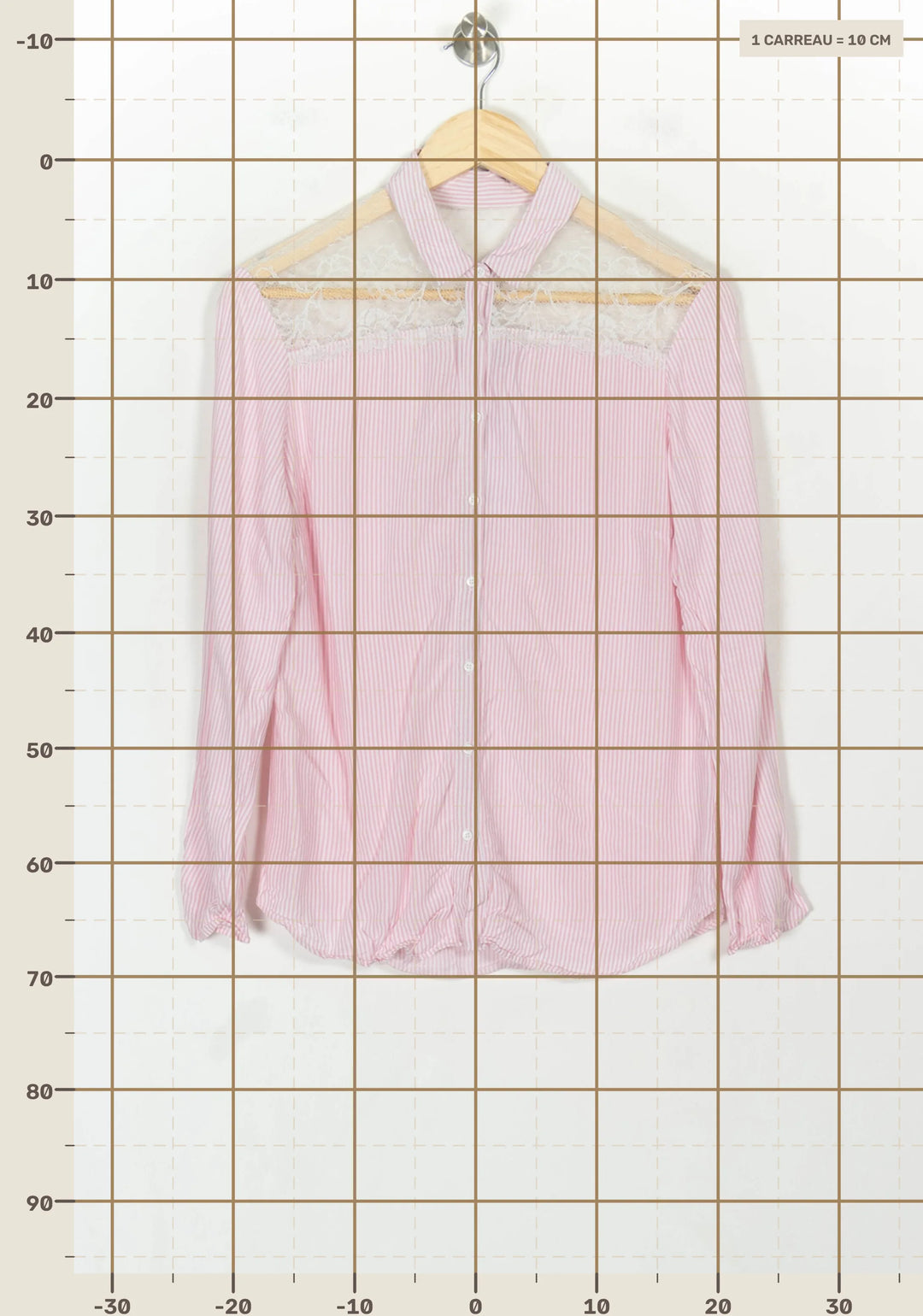 Chemise Rose et Blanche - Taille M/38 de la marque One Step | PARAD118989 - Vendu par Paradigme - Image 4