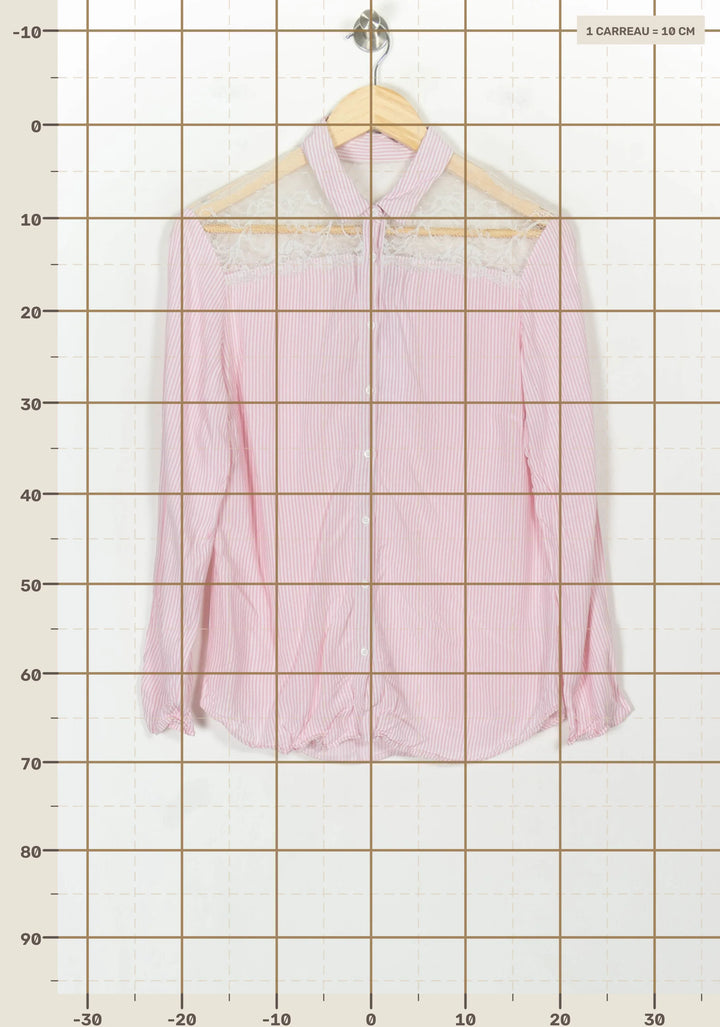 Chemise Rose et Blanche - Taille M/38 de la marque One Step | PARAD118989 - Vendu par Paradigme - Image 4