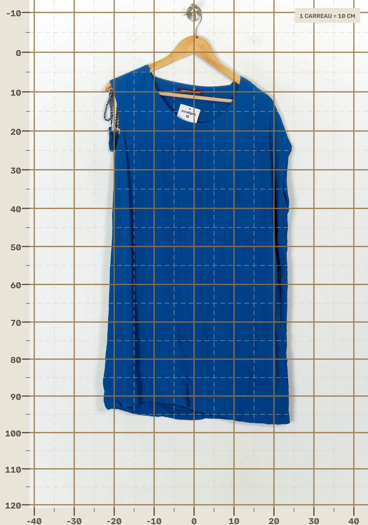 Robe Droite Bleue - Taille M/38 de la marque Comptoir des Cotonniers | PARAD118991 - Vendu par Paradigme - Image 4