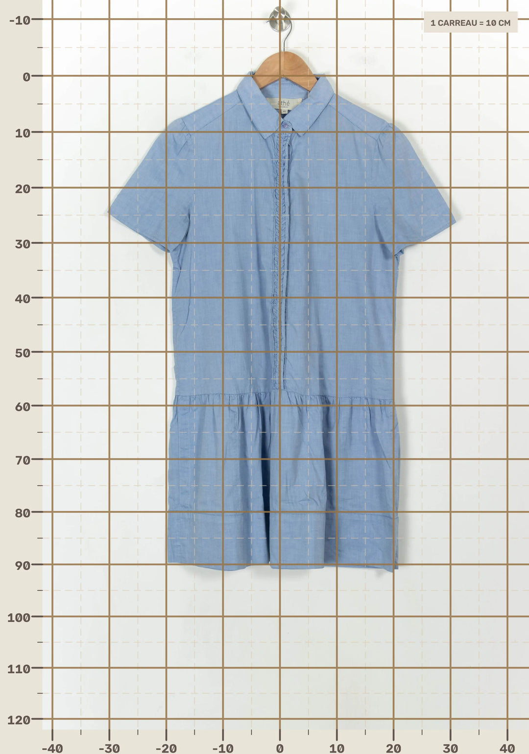 Robe Chemise Bleue - Taille L/40 de la marque Vanessa Bruno - Athé | PARAD119004 - Vendu par Paradigme - Image 4