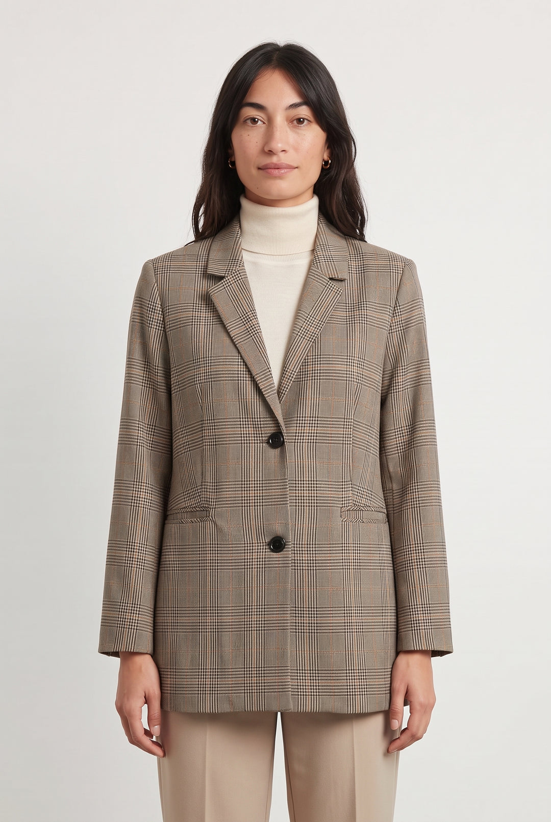 Blazer à Carreaux Marron et Beige - Taille M/38 de la marque La Petite Etoile | PARAD119017 - Vendu par Paradigme - Image 1
